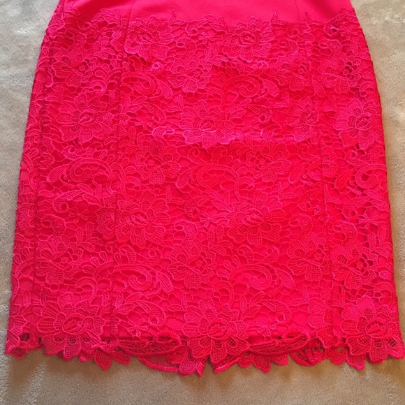 **HOST PICK** Calvin Klein- Red Lace Skirt Dress - Picture 2 of 8
